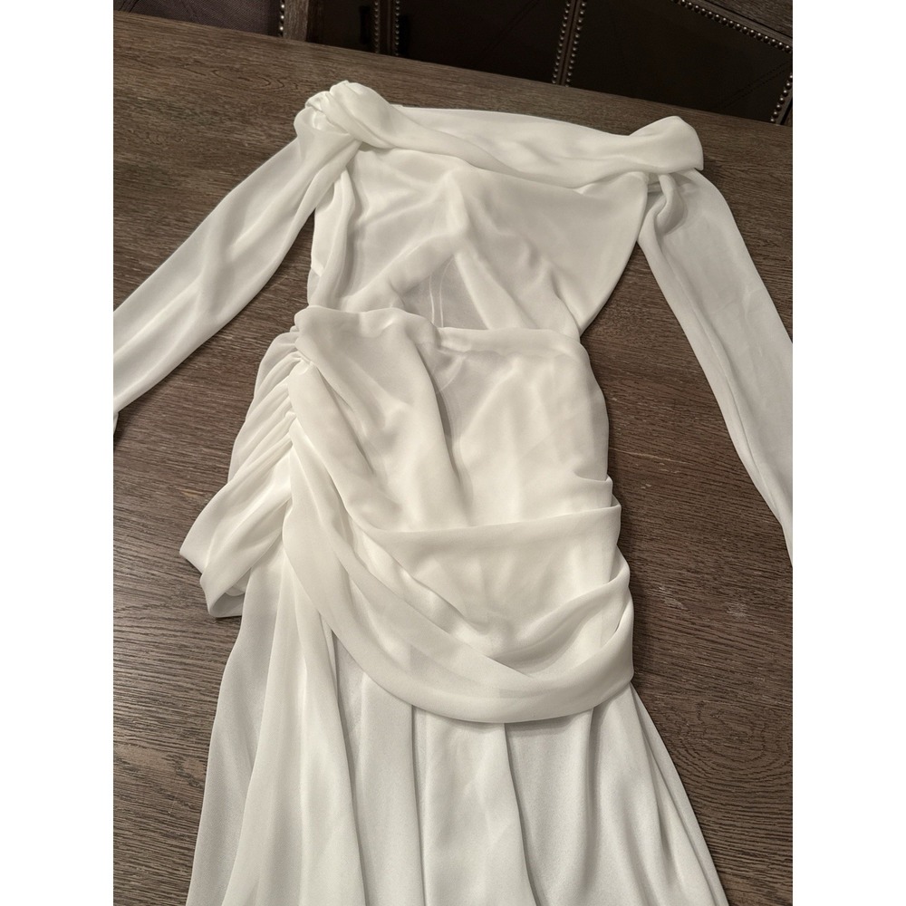 NWT Natalie Rolt Emily Gown White Size 1 (US Size 4) sheer - Picture 11 of 12
